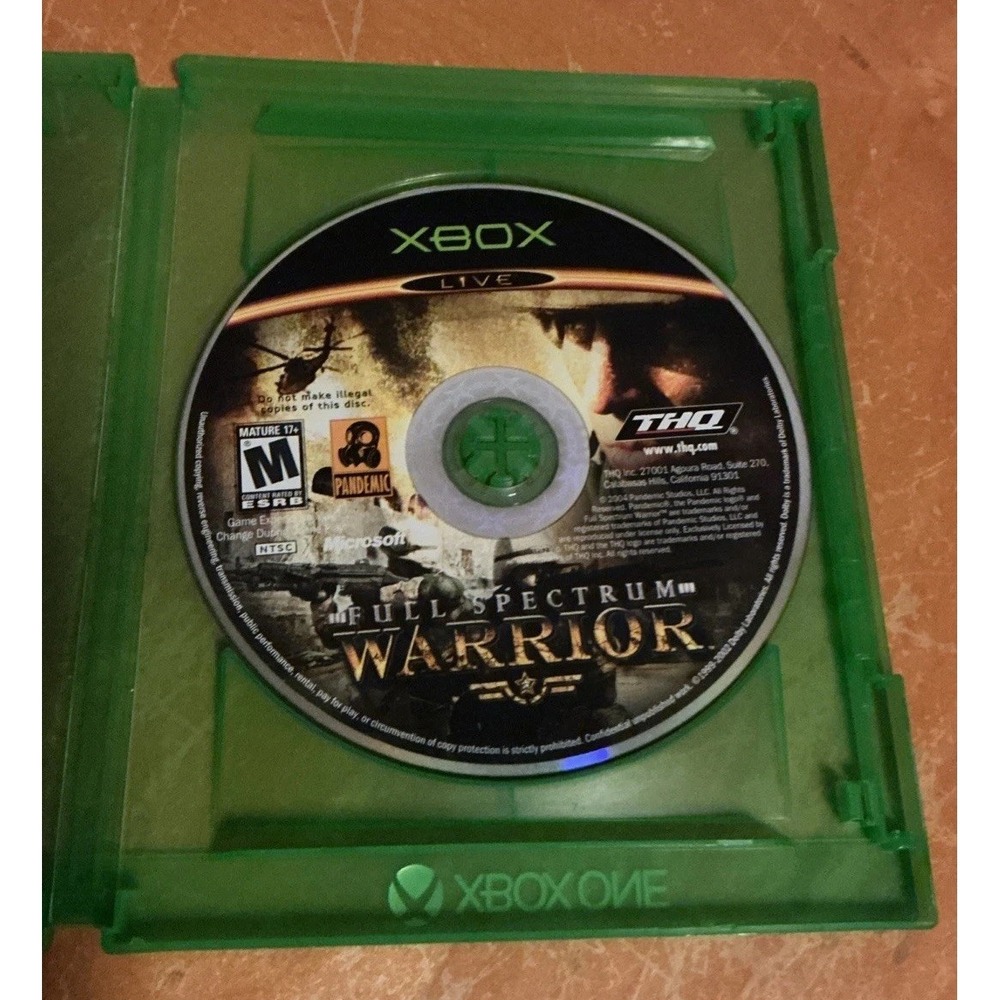 Full Spectrum Warrior (Microsoft Xbox, 2005), No Manual, Disc Scratched, No Test